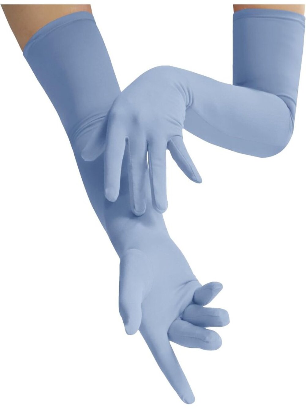 Women's Light Blue Halloween Costume Accessories Spandex Stretch Opera Gloves